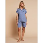 Pyjama short femme grossesse allaitement bleu chambray