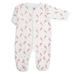 Pyjama en velours pour bb sucre d'orge blanc