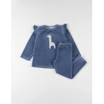 Pyjama en velours ctel girafe bleu