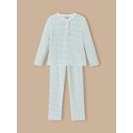 Pyjama en velours ray� fille rayure bleue