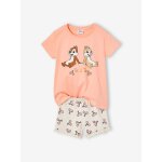 Pyjashort fille tic & tac cerises corail