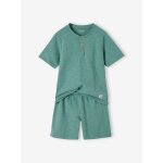 Pyjashort garon en maille flamme vert meraude