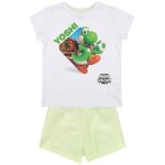 Pyjashort 'mario' manches courtes en coton blanc