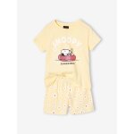 Pyjashort snoopy peanuts marguerites fille jaune pastel