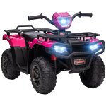 Quad �lectrique enfant 12v 2 moteurs vitesse 2 - 4km / h effets lumineux sonores rose rose