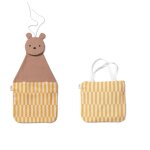 Rangement mural & sac - ours brun, jaune et naturel