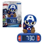 R�veil avec veilleuse captain america en 3d multicolore