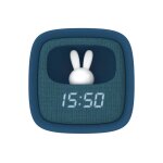 R�veil et veilleuse pour enfant billy clock - motif lapin, face avant tissu navy