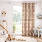 Rideau 100% coton vichy lourmarin terracotta