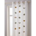 Rideau guirlande à ½illets tamisant animaux hanoï écru Rideau guirlande à ½illets tamisant animaux hanoï écru