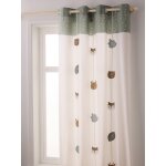 Rideau guirlande � oeillets tamisant animaux green forest vert sauge