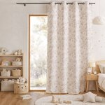 Rideau jacquard polycoton motifs v�g�taux beige