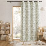 Rideau jacquard polycoton motifs v�g�taux vert