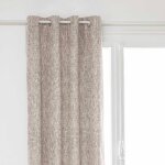 Rideau occultant effet lin chin� beige
