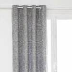 Rideau occultant effet lin chin� gris fonc�