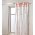 Rideau tamisant guirlande coeurs rose p�le