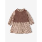 Robe 2 en 1 b�b� fille manches longues chocolat