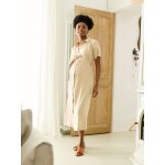 Robe allaitement mi - mollet beige