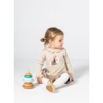 Robe b�b� avec broderie de petit chien beige