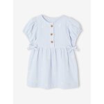 Robe b�b� fille d�tails brod�s bleu clair