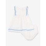 Robe b�b� fille coton et bloomer blanc