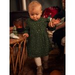Robe bb fille en gaze de coton ouverture dcale vert fonc imprim
