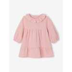 Robe b�b� fille en gaze de coton rose