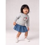 Robe b�b� fille manches longues stone