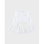 Robe bb fille avec tricot ecru