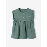 Robe b�b� en gaze de coton vert