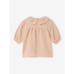 Robe bébé gaze étoilée beige poudré Robe bébé gaze étoilée beige poudré