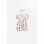 Robe bb + headband en gaze de coton aloha savana ecru