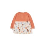 Robe b�b� imprim�e animaux de la for�t orange