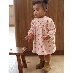 Robe bb imprime de petits coeurs rose poudr