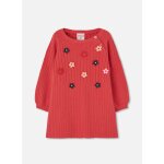 Robe b�b� en maille avec fleurs rouge