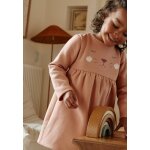 Robe b�b� en molleton matcha rose