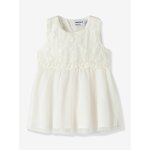 Robe b�b� sans manches en tulle avec broderie name it �cru