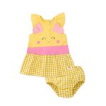 Robe b�b� en tricot avec bloomer jaune