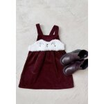Robe b�b� en velours c�tel� aim�e bordeaux