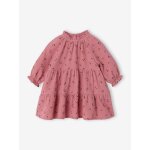 Robe b�b� � volants en gaze de coton rose