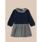 Robe bi - matière carreaux marine Robe bi - matière carreaux marine
