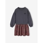 Robe bi - mati�re fille anthracite