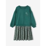 Robe bi - matière fille vert Robe bi - matière fille vert