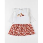 Robe bi - matire fleurs blanc