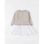 Robe bi - matire tricot lurex beige