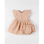 Robe avec bloomer broderie anglaise beige