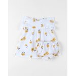 Robe avec bloomer crpon de coton blanc