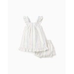 Robe + bloomer � rayures ethniques b&s blanc