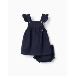 Robe + bloomer en serg� bleu fonc�