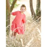 Robe boutonne en gaze de coton rouge